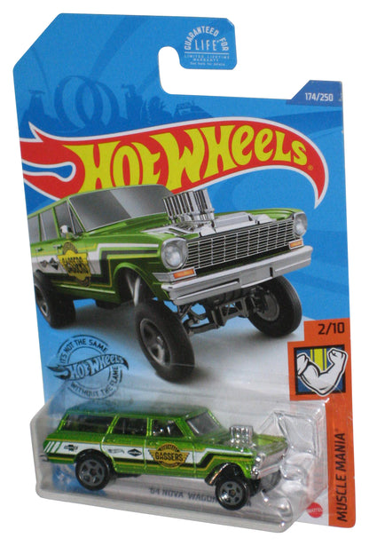 Hot Wheels Muscle Mania 2/10 (2017) Green '64 Nova Wagon Gasser Car 174/250