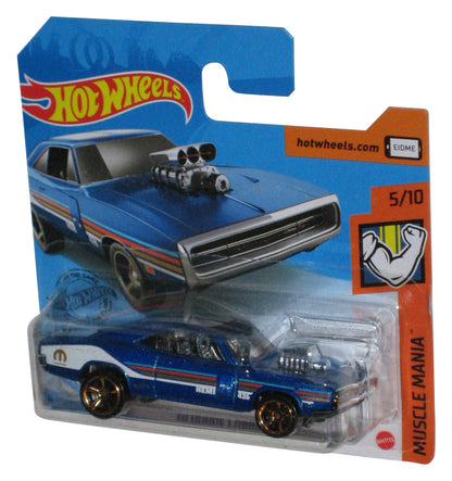 Hot Wheels '70 Dodge Charger R/T (2017) Muscle Mania Blue Car 5/10 - (Short Card)