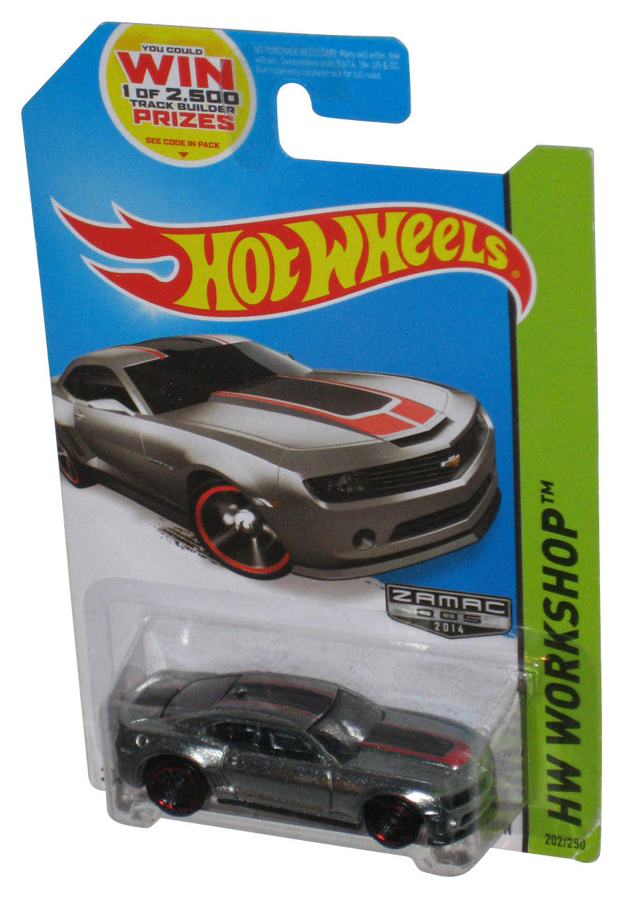 Hot Wheels HW Workshop (2013) Chevy Camaro Special Silver Car 202/250 - (Plastic Small Dent)