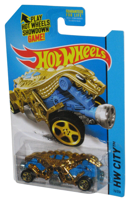 Hot Wheels HW City (2013) Mattel Gold & Blue Double Demon Toy Car 76/250