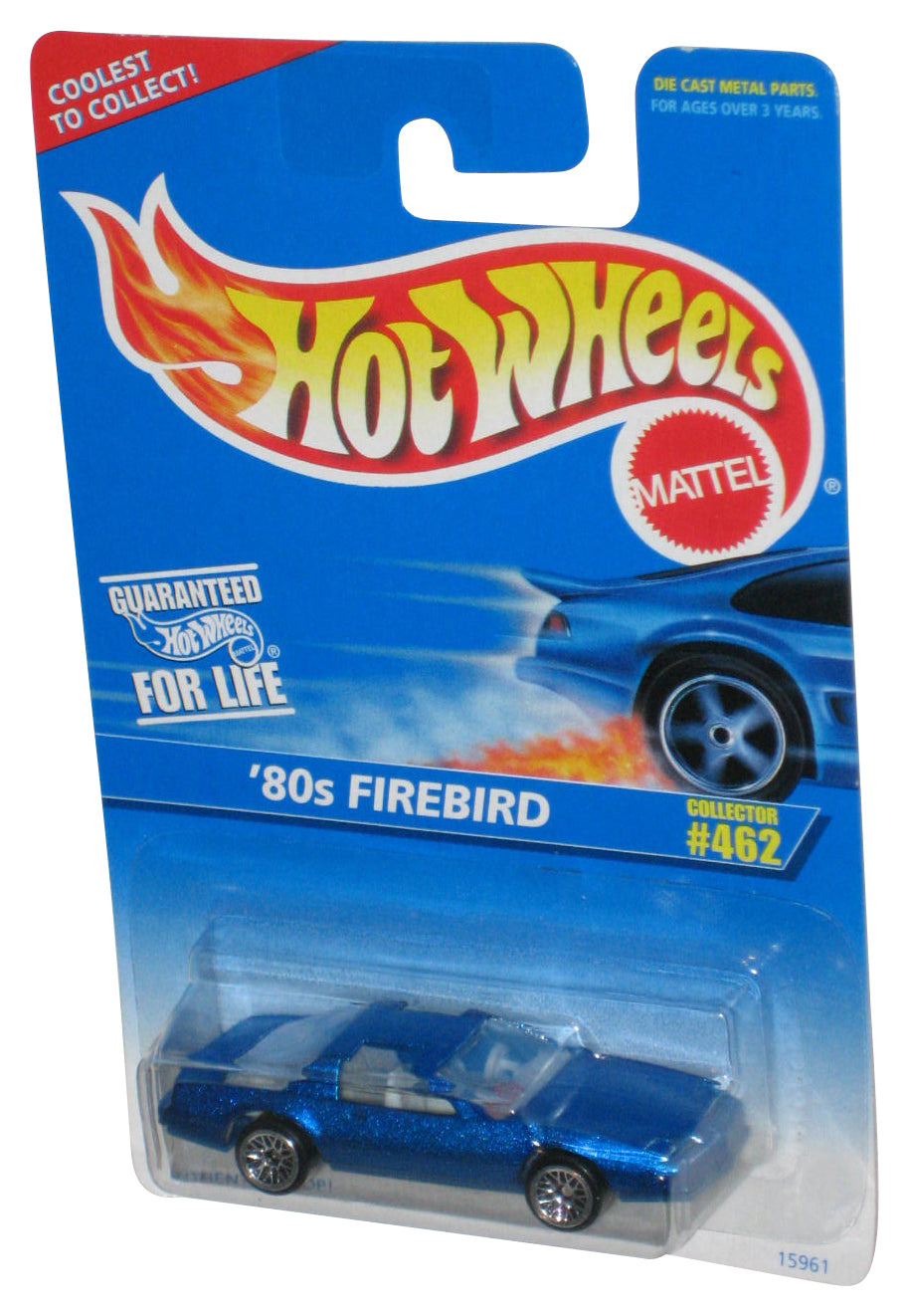 Hot Wheels Blue '80s Firebird (1995) Mattel Die-Cast Toy Car #462 - (5 Wheel Spoke)