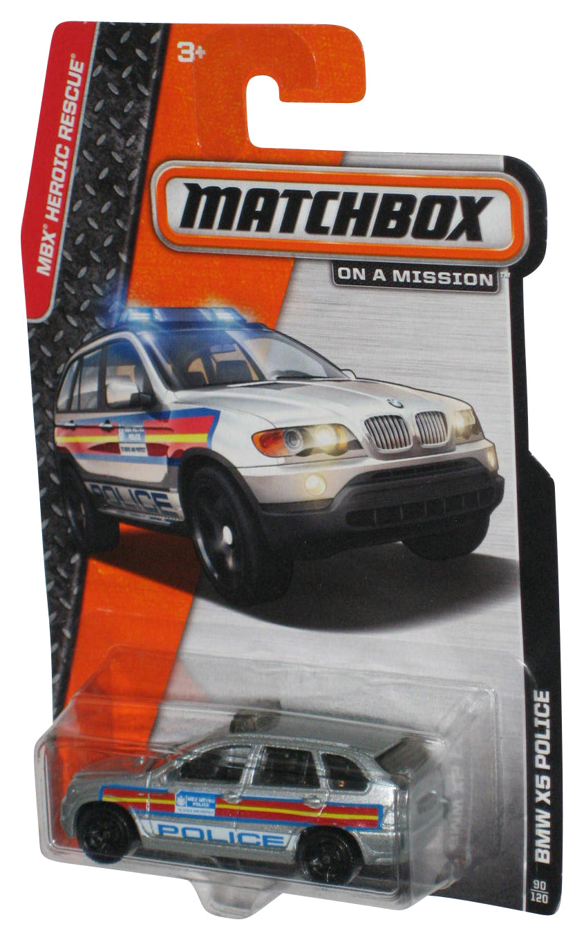 Matchbox MBX Heroic Rescue (2013) Silver BMW X5 Police Car 90/120