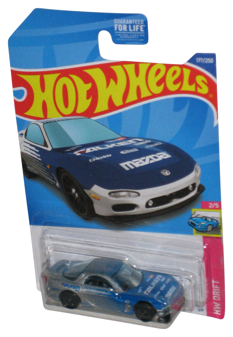 Hot Wheels HW Drift 2/5 (2021) Silver & Blue '95 Mazda RX-7 Car 177/250