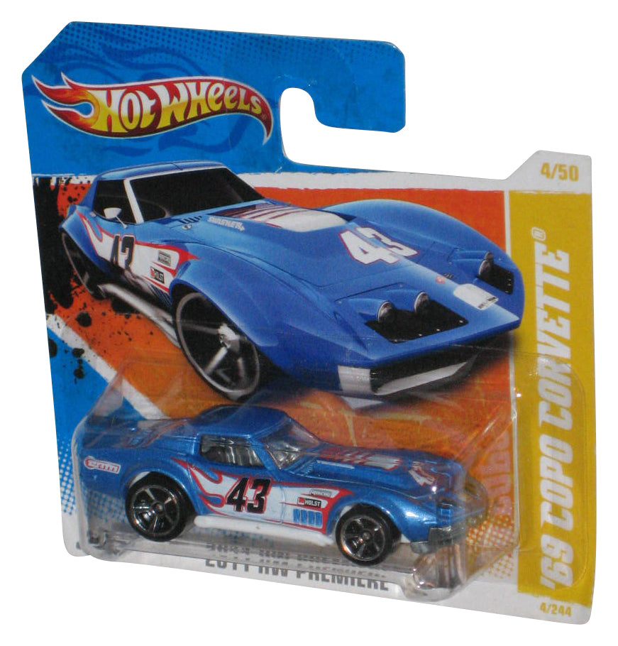 Hot Wheels 2011 New Models 4/50 Blue '69 Copo Corvette Toy Car 4/244 - (Short Card)