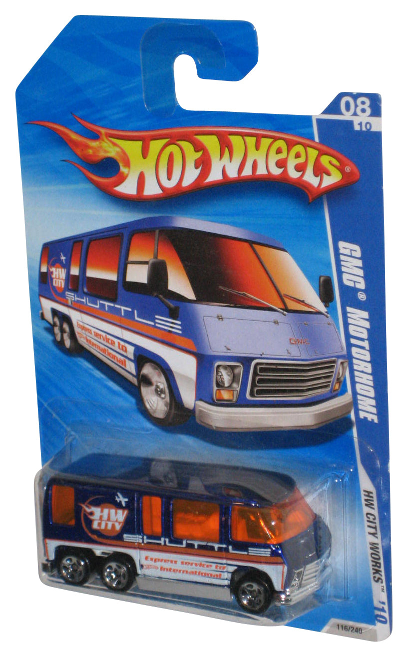Hot Wheels HW City Works 8/10 '10 Blue GMC Motorhome Toy Shuttle 116/240