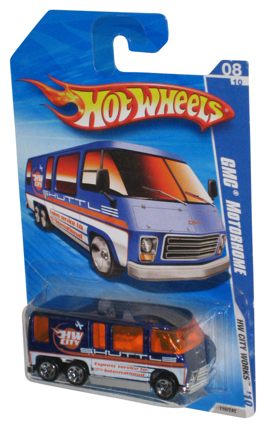 Hot Wheels HW City Works 8/10 '10 Blue GMC Motorhome Toy Shuttle 116/240