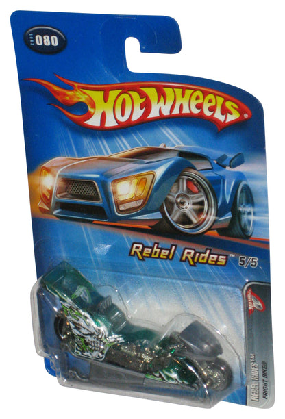 Hot Wheels Rebel Rides 5/5 (2005) Green Fright Bike Motorcycle Toy #080
