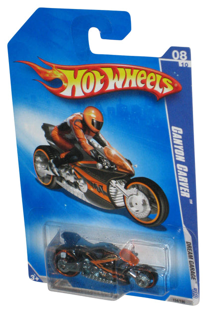 Hot Wheels Dream Garage '09 8/10 Orange & Black Canyon Carver Motorcycle Bike Toy 154/190