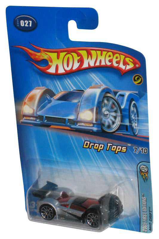 Hot Wheels 2005 First Editions Drop Tops 7/10 Silver Mid Drift Car #027