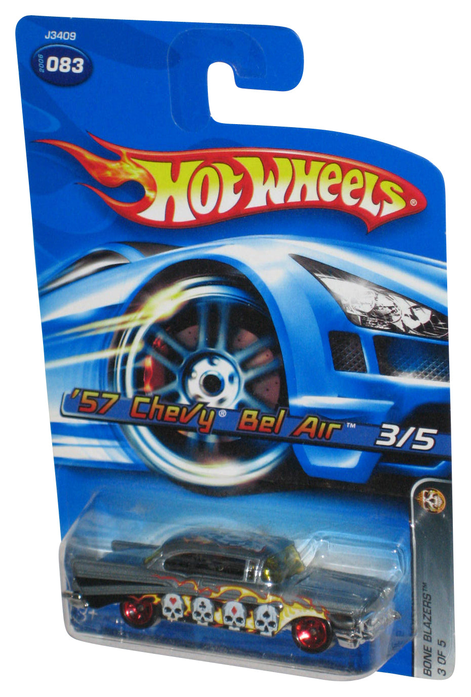 Hot Wheels Bone Blazers 3/5 (2006) Silver '57 Chevy Bel Air Car #083