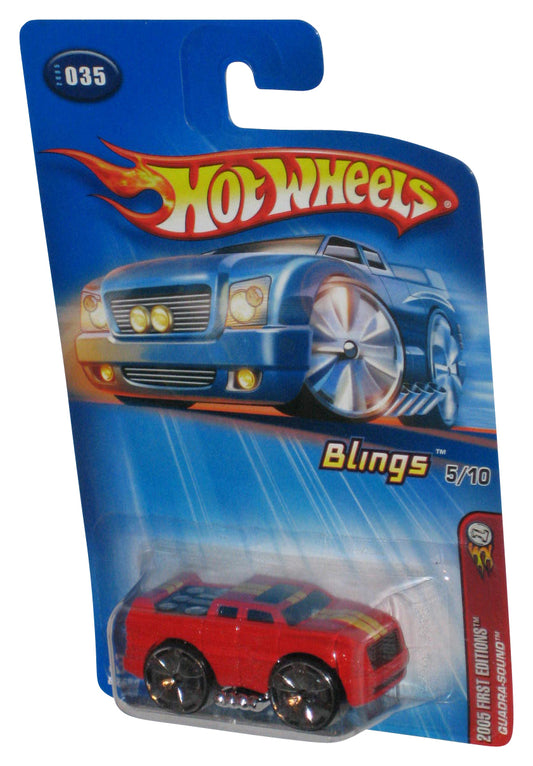 Hot Wheels 2005 First Editions Blings 5/10 Red Quadra-Sound Toy Car #035
