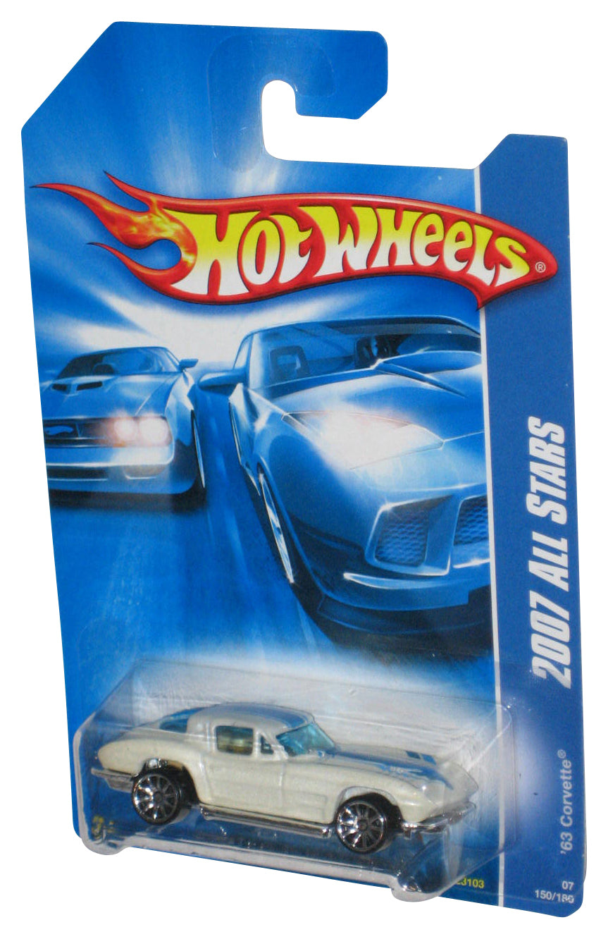 Hot Wheels 2007 All Stars White '63 Corvette Die-Cast Toy Car 150/180