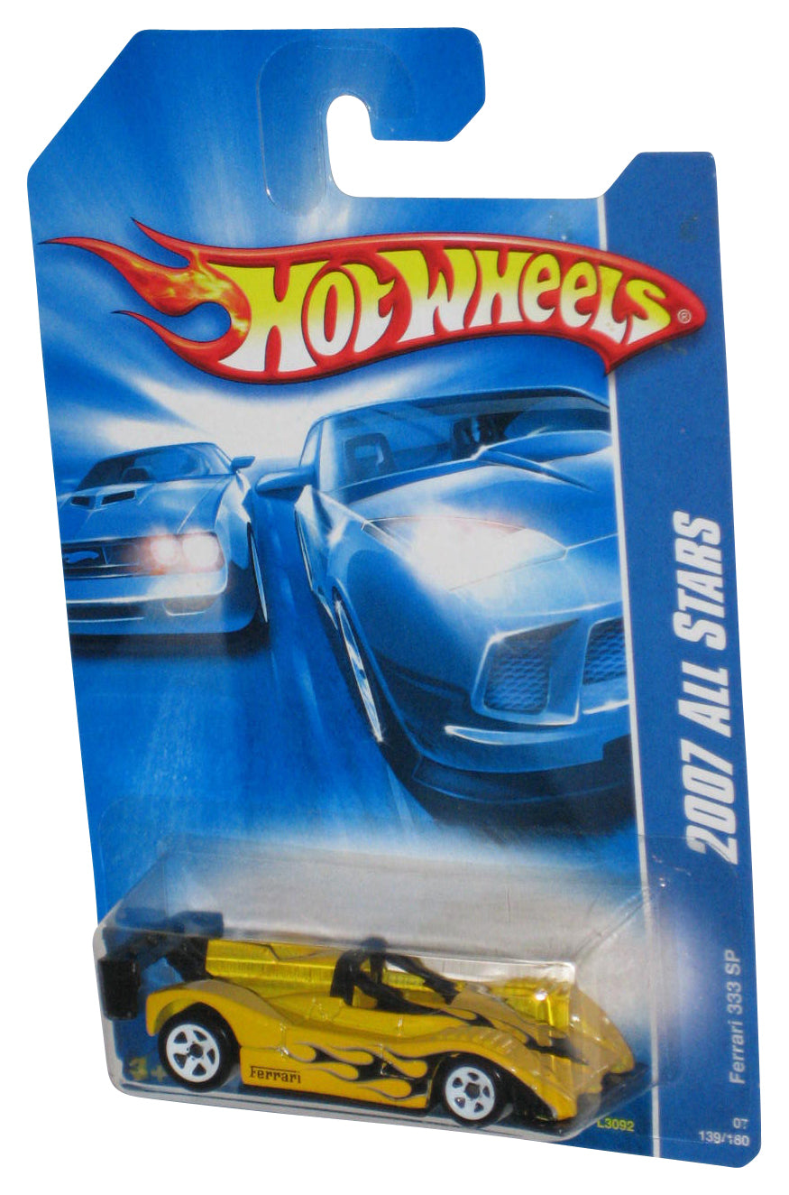 Hot Wheels 2007 All Stars Yellow Ferrari 333 SP Toy Car 139/180