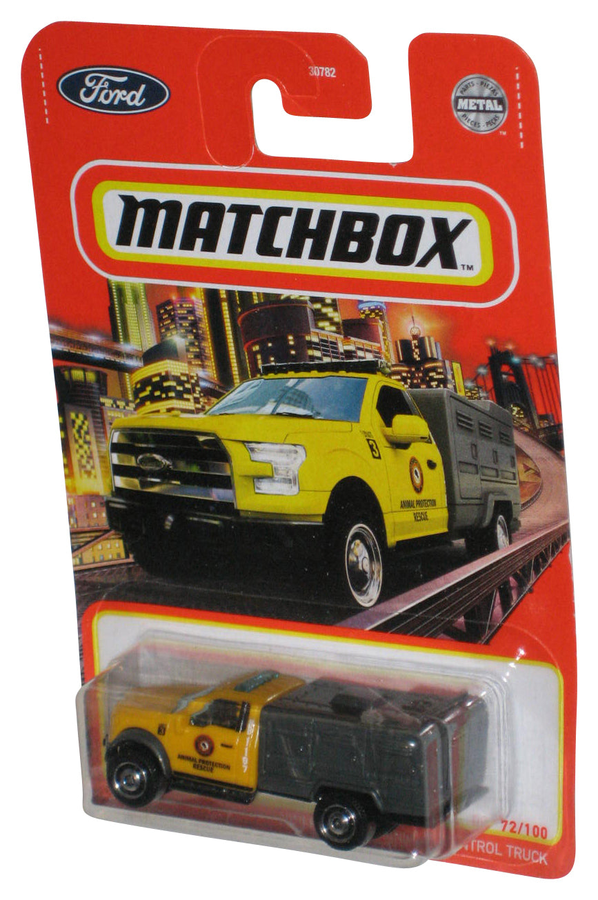 Matchbox 2010 Ford F-150 Animal Control Truck Yellow & Gray Metal Toy 72/100