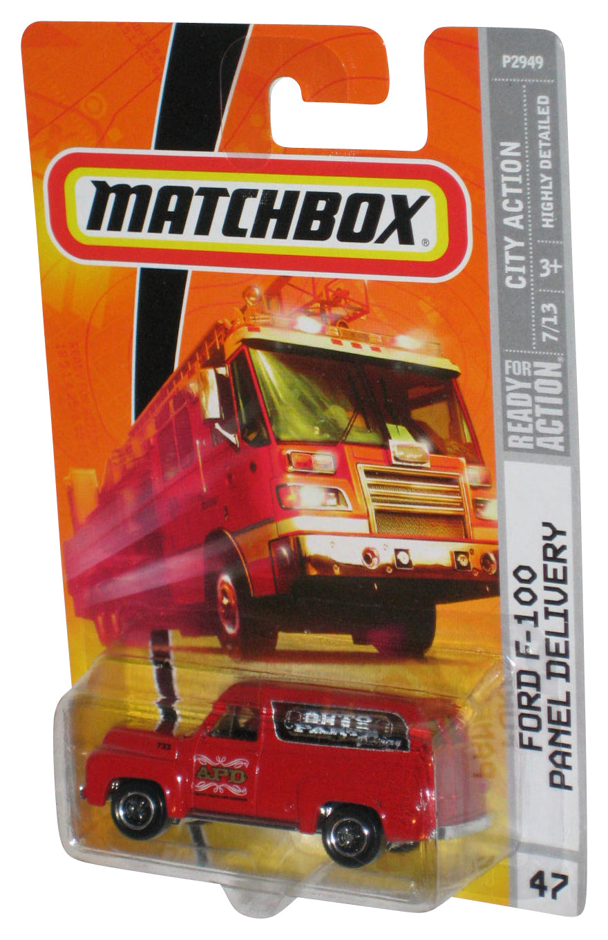 Matchbox City Action (2008) Red Ford F-100 Panel Delivery Toy Truck #47