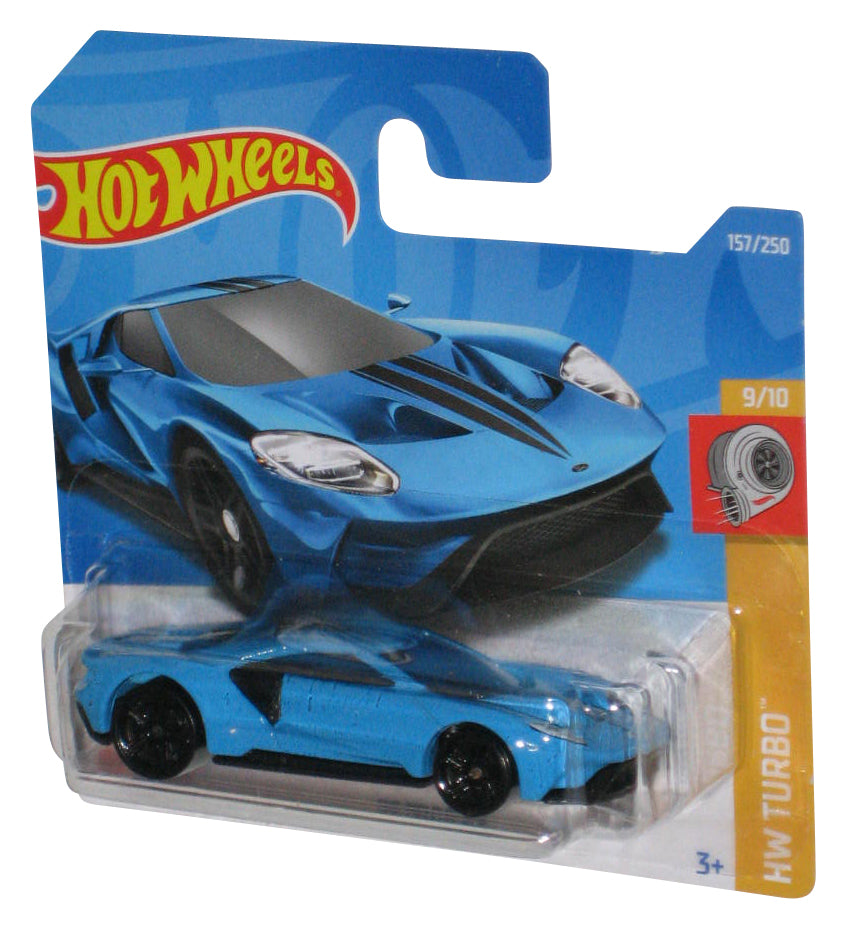 Hot Wheels HW Turbo (2018) Blue '17 Ford GT Car 9/10 - (Short Card)