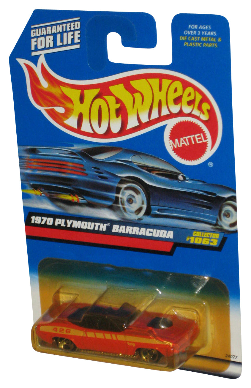 Hot Wheels 1970 Plymouth Barracuda (1998) Mattel Orange Toy Car #1063 - (Yellow Plastic)