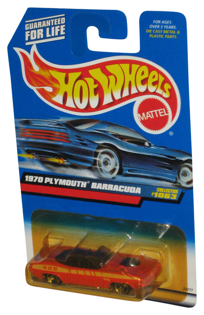 Hot Wheels 1970 Plymouth Barracuda (1998) Mattel Orange Toy Car #1063 - (Yellow Plastic)