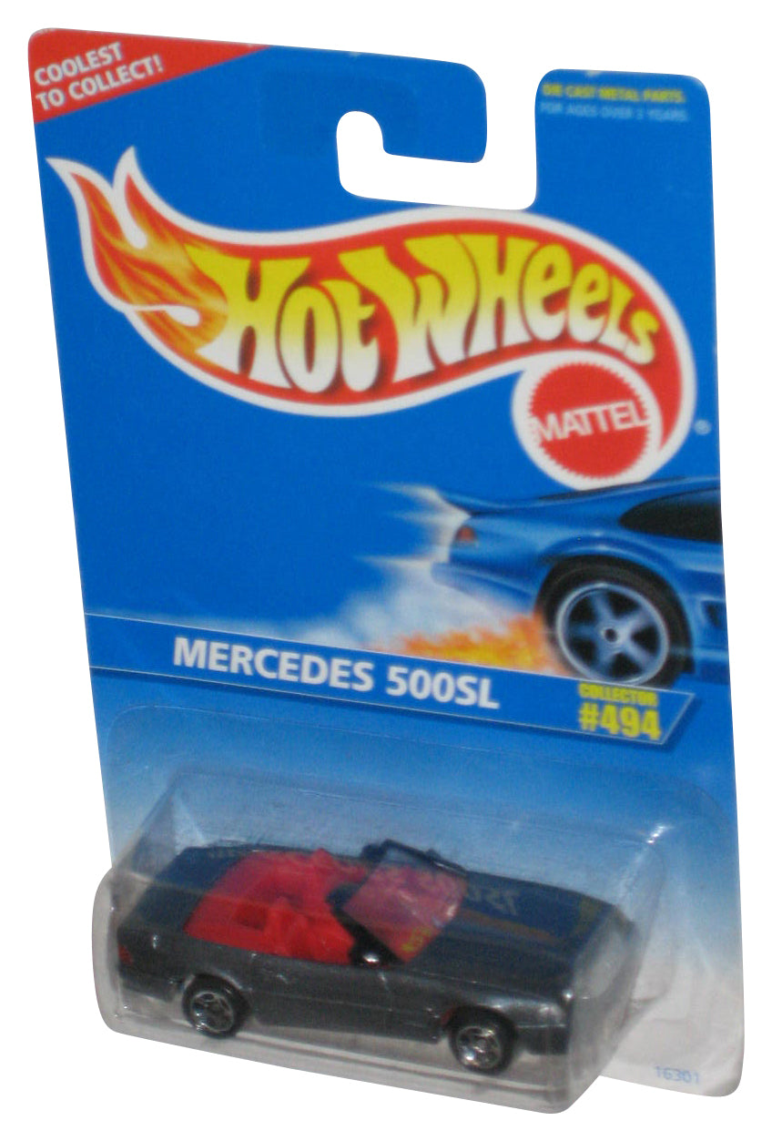 Hot Wheels Mercedes 500SL (1995) Mattel Silver Collector Toy Car #494