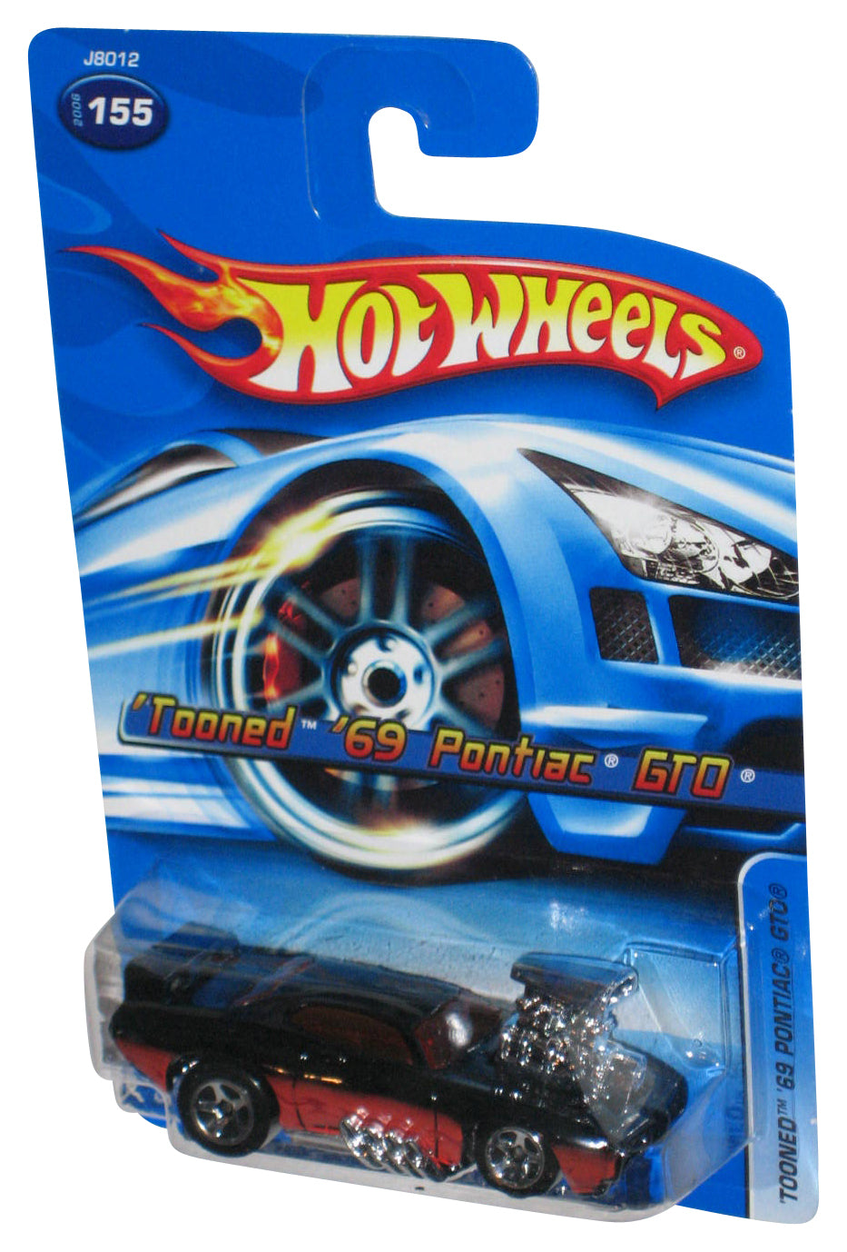 Hot Wheels Tooned '69 Pontiac GTO (2006) Mattel Black Toy Car #155