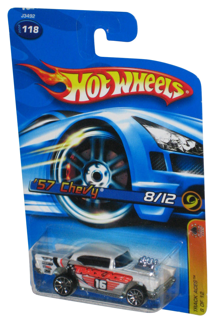 Hot Wheels Track Aces 8/12 (2006) White '57 Chevy Toy Truck #118