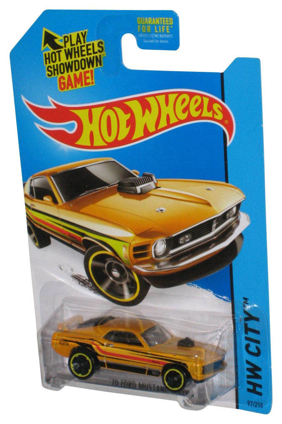 Hot Wheels HW City (2013) Mattel Yellow '70 Ford Mustang Mach 1 Car 97/250