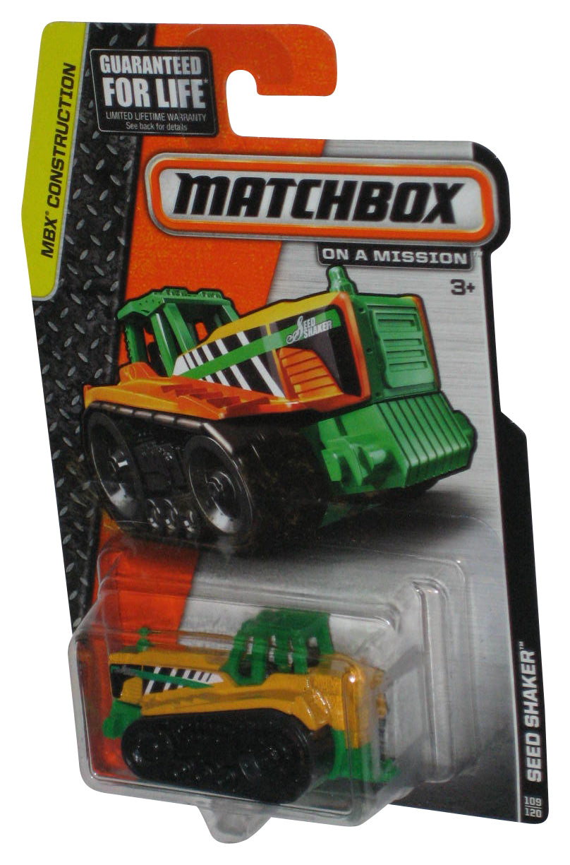 Matchbox MBX Construction (2013) Green & Yellow Seed Shaker Toy Vehicle 109/120