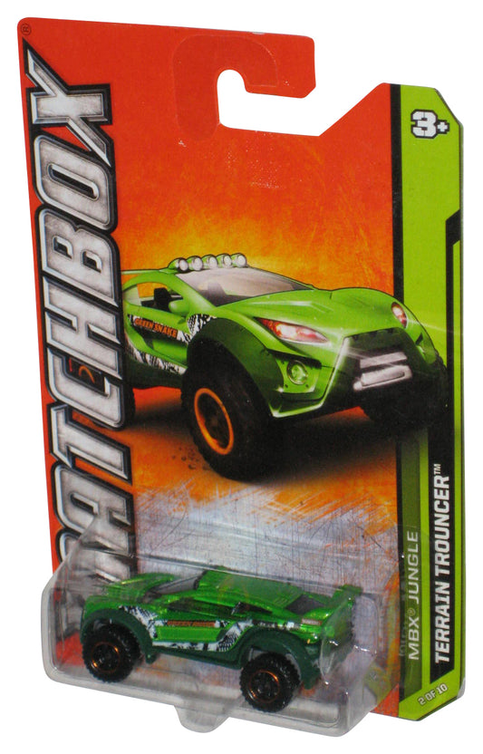 Matchbox MBX Jungle 2/10 (2011) Green Terrain Trouncer Toy Car 102/120