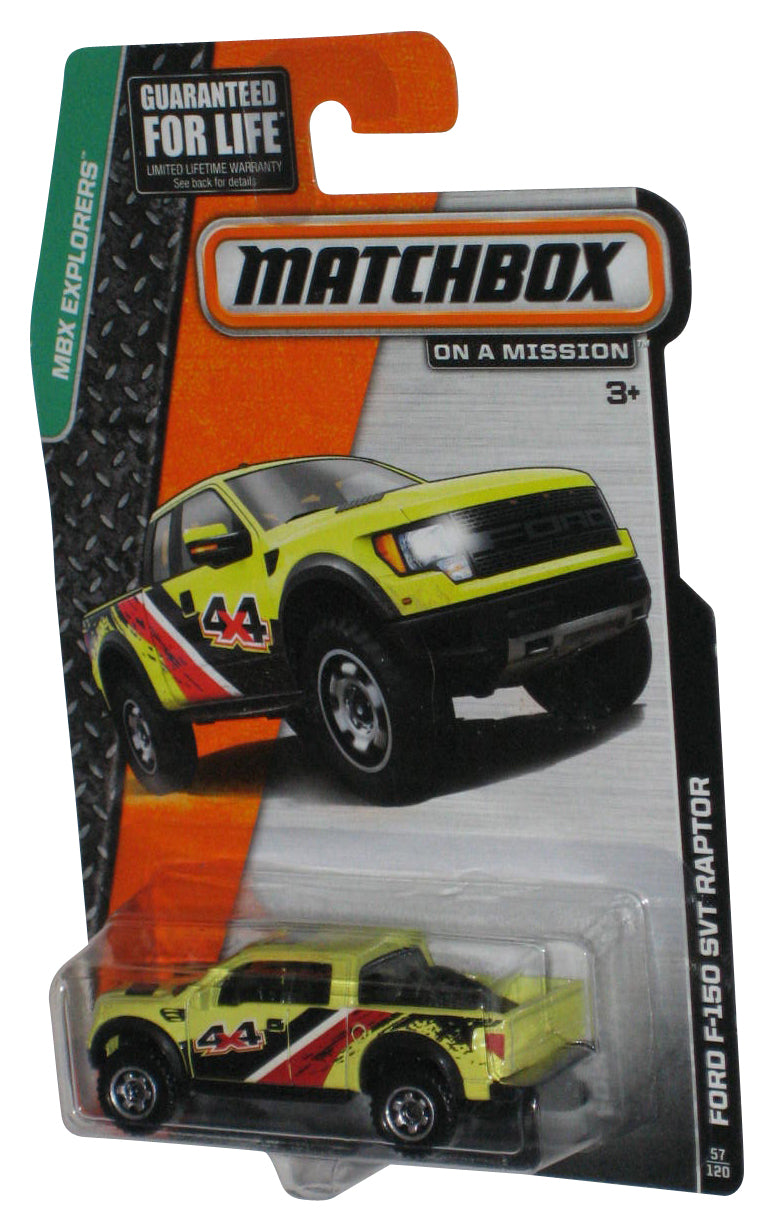 Matchbox MBX Explorers (2013) Yellow Ford F-150 SVT Raptor Toy Truck 57/120