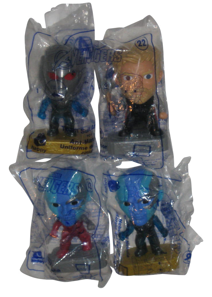 Marvel The Avengers McDonalds Happy Meal Figure Toy Lot - (4 Figures) - (Thor, Ant-Man & Nebula x2)