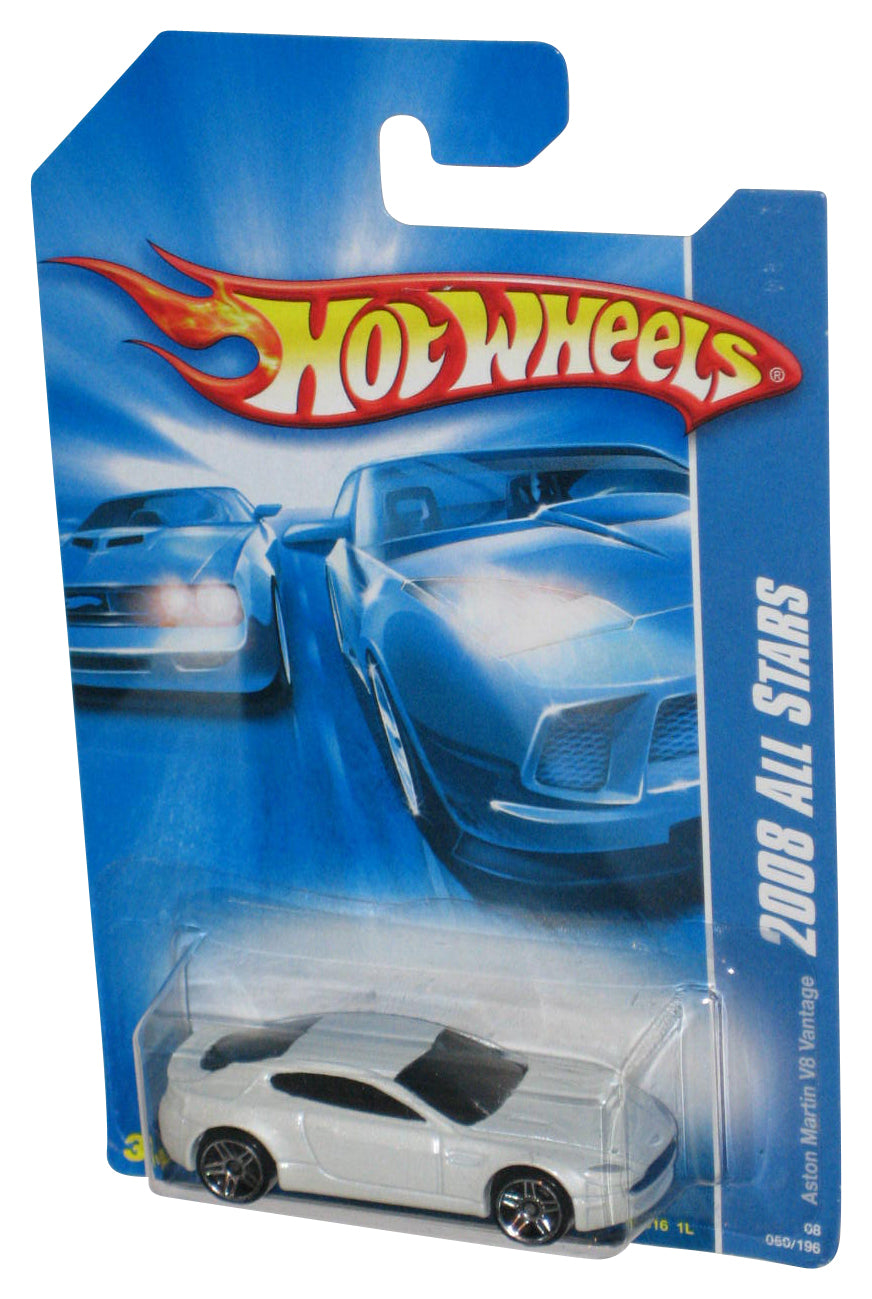 Hot Wheels 2008 All Stars (2007) White Aston Martin V8 Vantage Toy Car 050/196