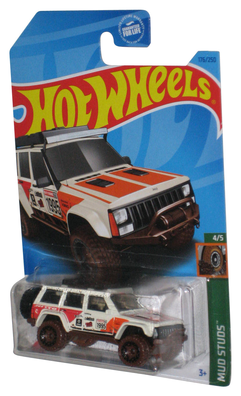 Hot Wheels Mud Studs 4/5 (2021) White '95 Jeep Chrokee Toy Car 176/250