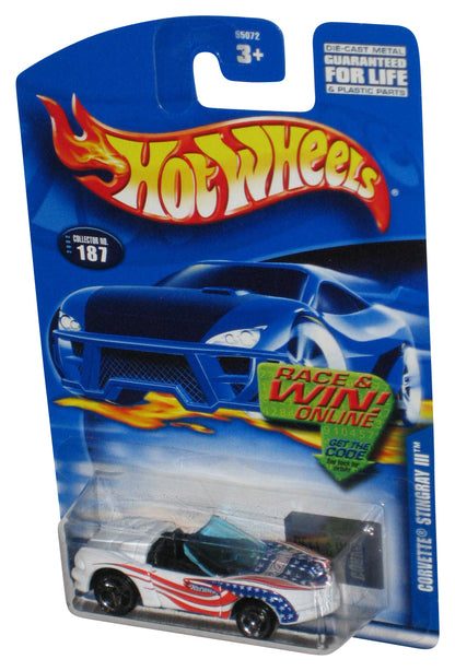 Hot Wheels Corvette Stingray III (2001) Mattel White Toy Car #187