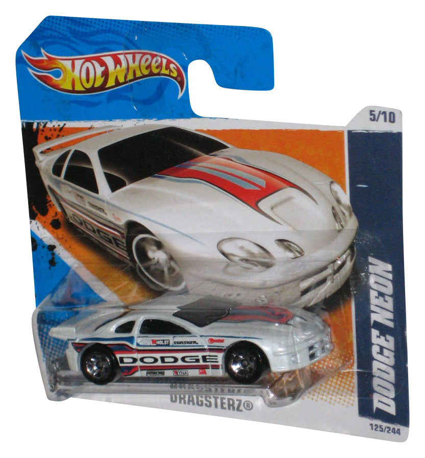 Hot Wheels Dragsterz 5/10 (2010) White Dodge Non Toy Car 125/244 - (Short Card)