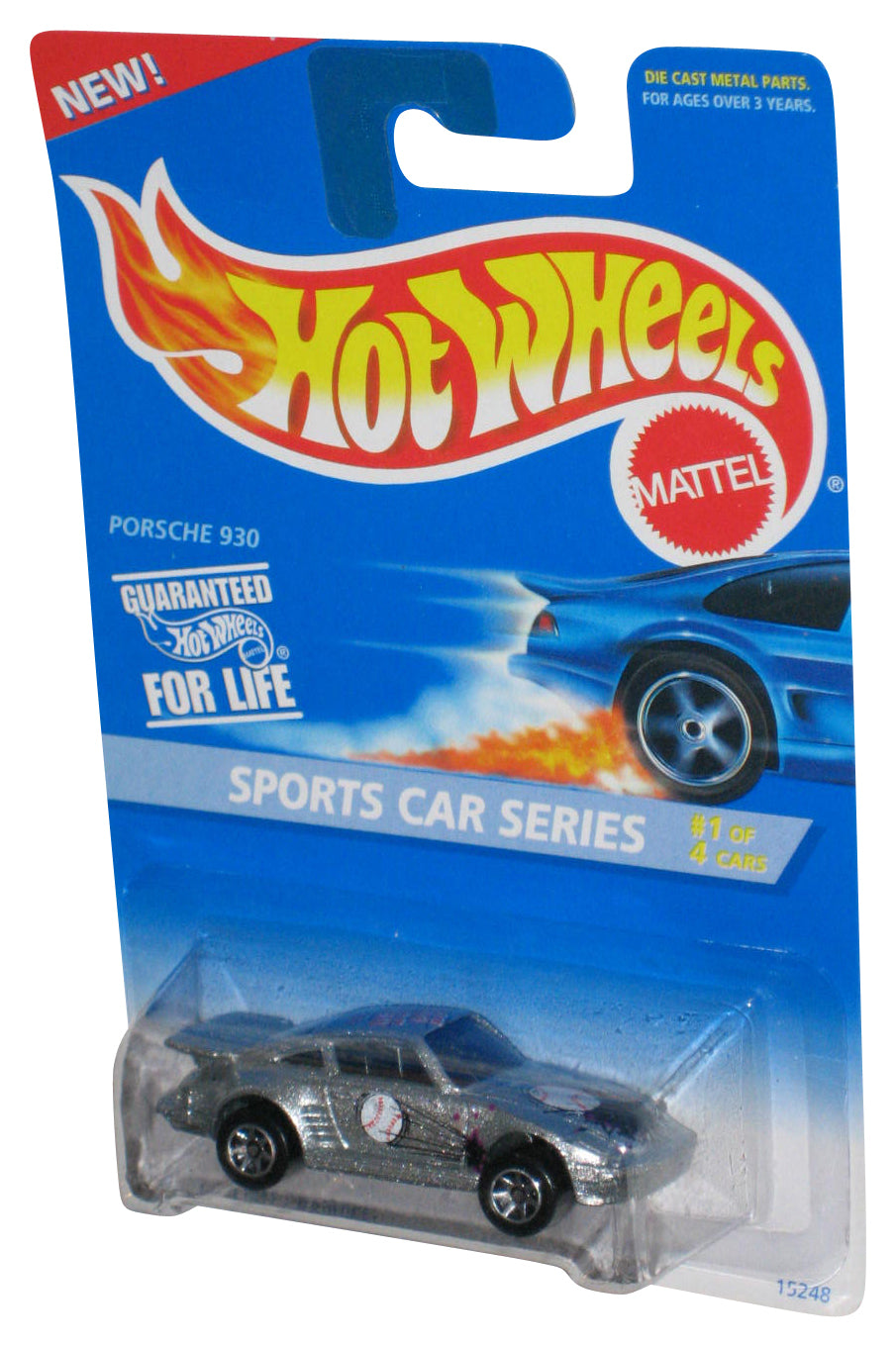 Hot Wheels Sports Car Series 1/4 (1995) Silver Porsche 930 Toy Car #404