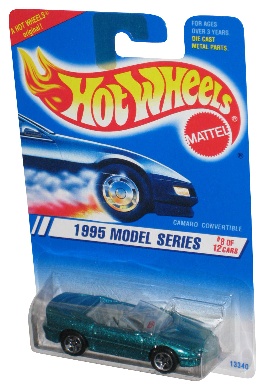 Hot Wheels 1995 Model Series 8/12 (1994) Mattel Green Camaro Convertible Car