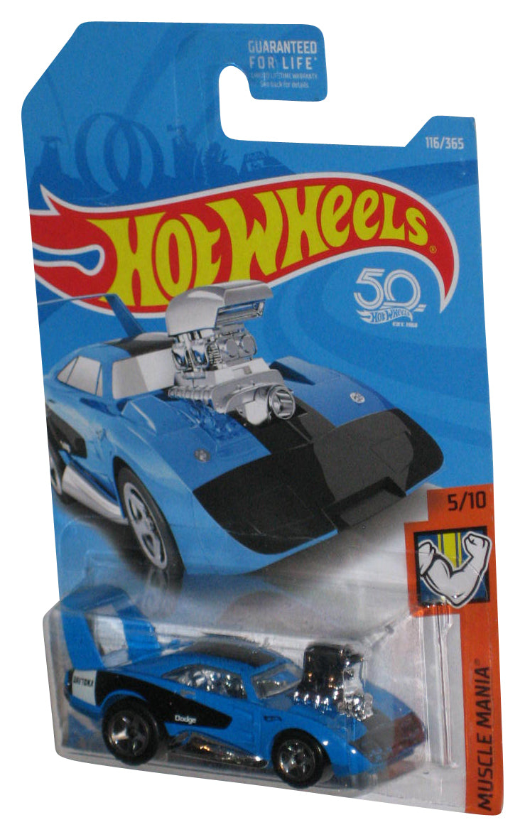 Hot Wheels Muscle Mania 5/10 (2017) Blue Dodge Charger Daytona Car 116/365