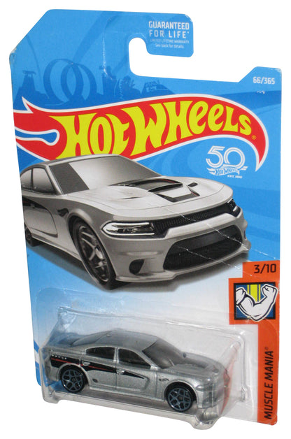 Hot Wheels Muscle Mania 3/10 (2017) Silver '15 Dodge Charger SRT Car 66/365 - (Card Wear)