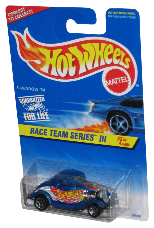 Hot Wheels Race Team Series III 3/4 (1996) Blue 3-Window '34 Toy Car #535