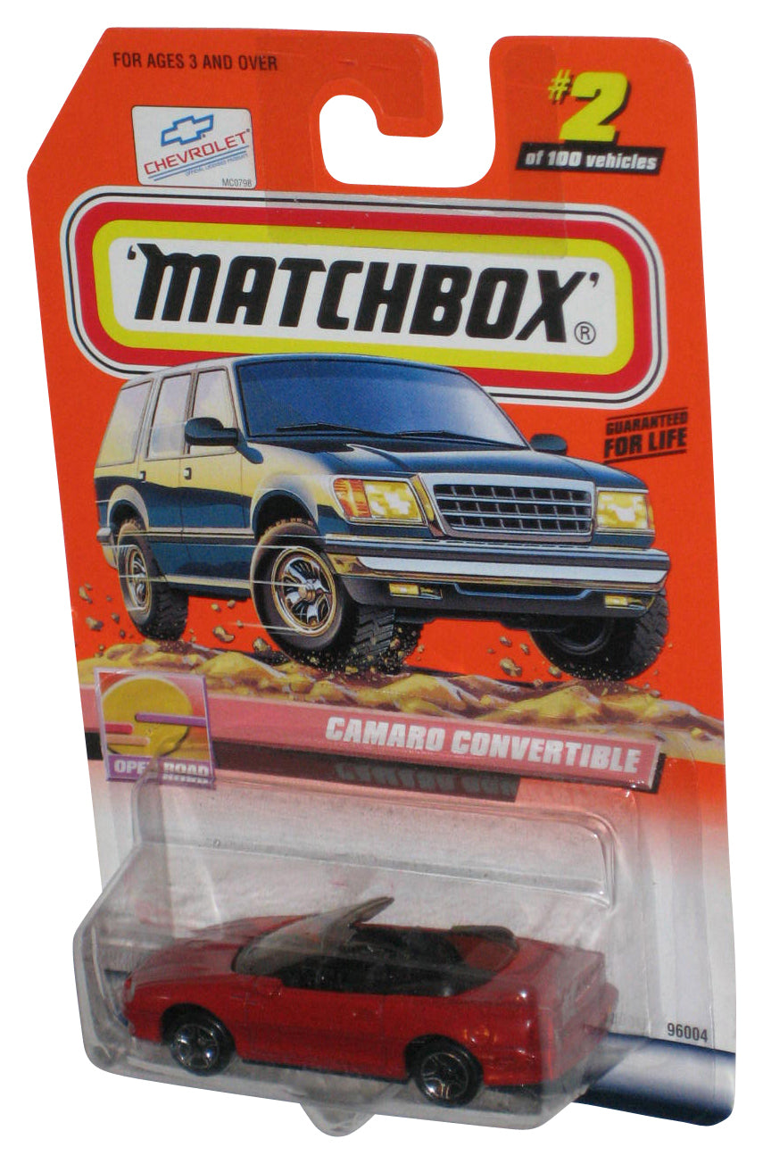 Matchbox Open Road (1999) Red Camaro Convertible Toy Car #2/100