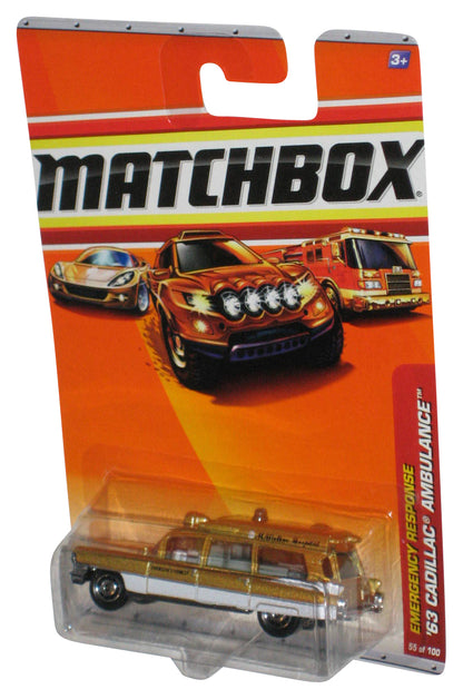 Matchbox Emergency Response (2010) Toy Gold '63 Cadillac Ambulance #55/100