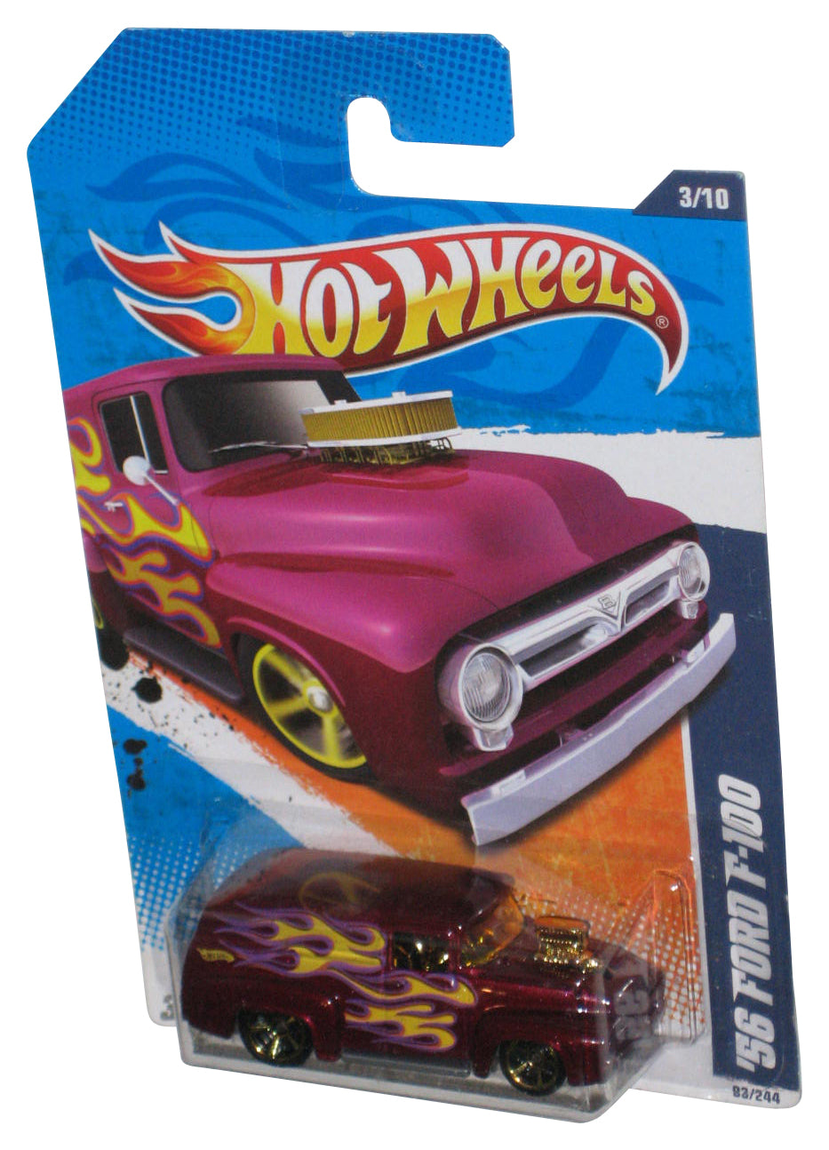 Hot Wheels Heat Fleet '11 3/10 Purple '56 Ford F-100 Toy Car 93/244