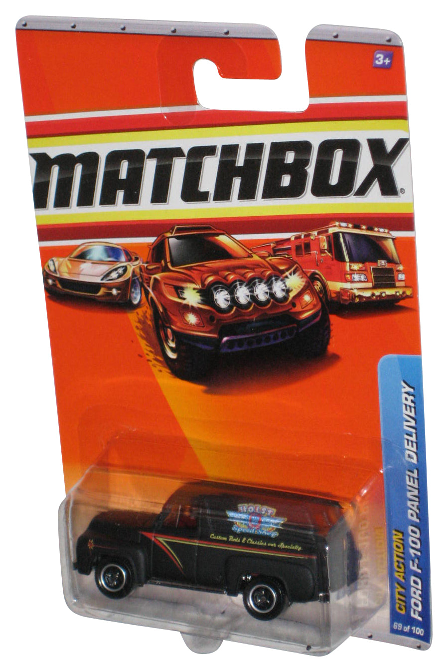 Matchbox City Action (2009) Black Ford F-100 Panel Delivery Toy Car 69/100