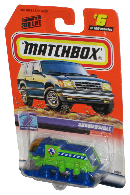Matchbox Ocean Explorer (1999) Green Submersible Toy Submarine #6/100