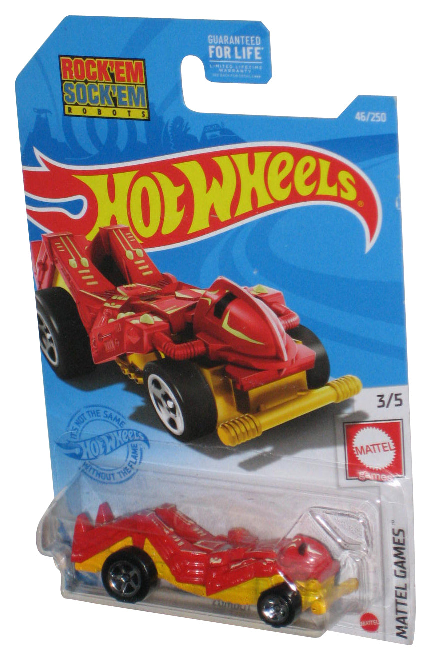 Hot Wheels Mattel Games 3/5 (2020) Red Zombot Rock'Em Sock'Em Robots Car 46/250
