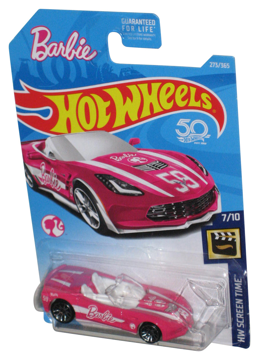 Hot Wheels Barbie HW Screen Time 7/10 (2017) Pink '14 Corvette Stingray Toy Car 273/365