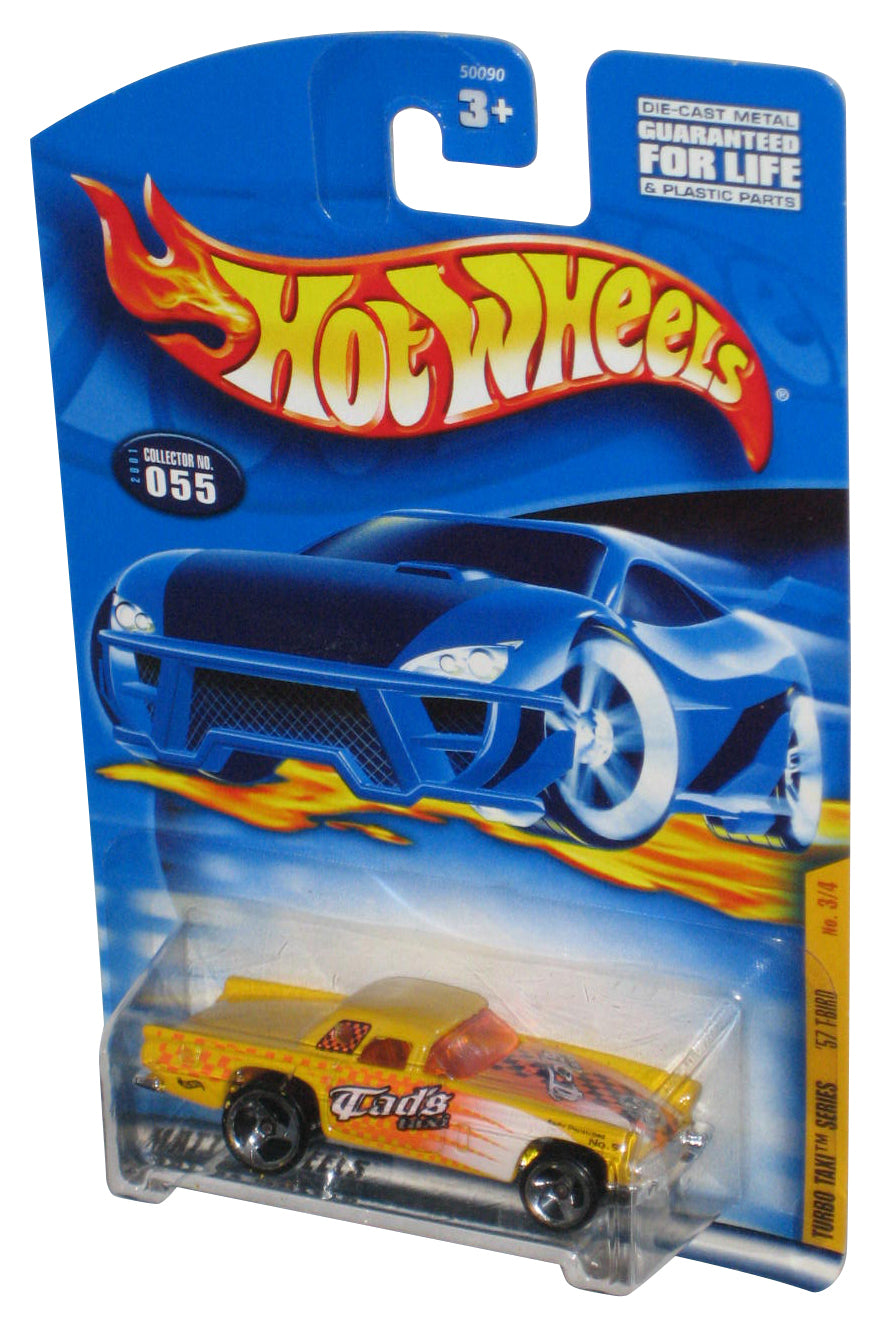 Hot Wheels Turbo Taxi Series 3/4 (2001) Yellow '57 T-Bird Toy Car #055