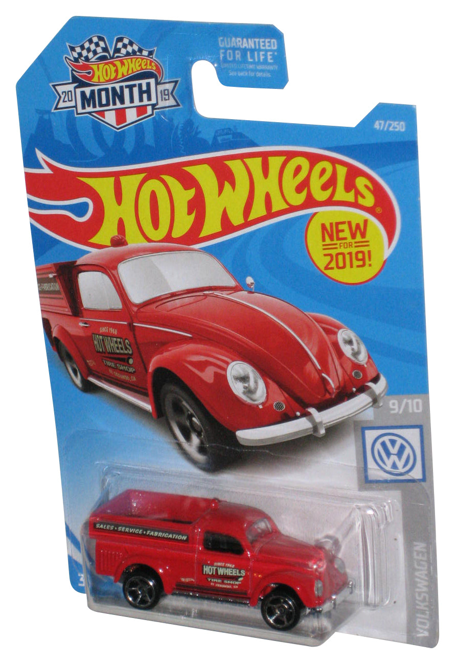 Hot Wheels '49 Volkswagen Beetle Pickup 9/10 (2019) Red Toy Car 47/250 - (Month Card)