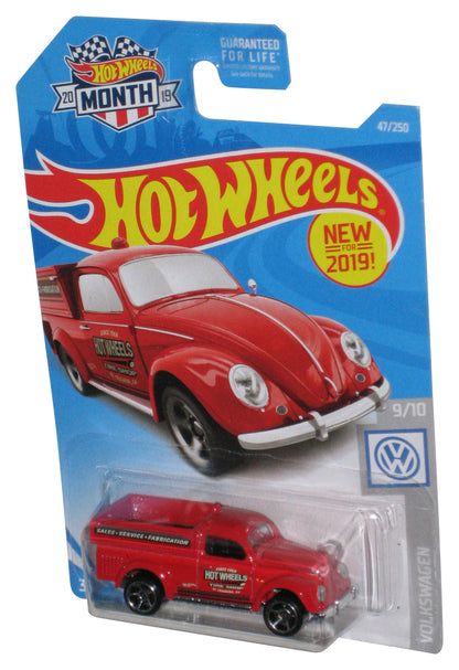Hot Wheels '49 Volkswagen Beetle Pickup 9/10 (2019) Red Toy Car 47/250 - (Month Card)