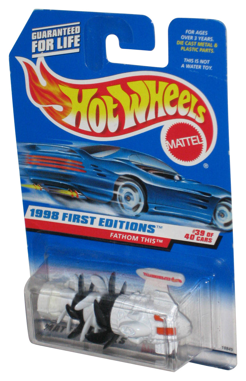 Hot Wheels 1998 First Editions 39/40 Fathom This White Toy Submarine #682